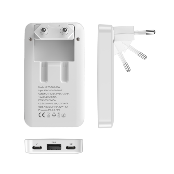 H1df8591052e140fcb8918f83cc2e636fn.png 65W GaN Fast Charger with 2 USB-C Ports – Ultra-Thin Multifunctional Charger for Laptop, Tablet & Mobile Phone