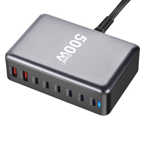 H2f3eed03cfec4bd1b1b0e2df70432f20Y.jpg 500W Fast Charging Station – 8-Port USB Multi-Device Charger with PD 3.0 & Quick Charge 3.0