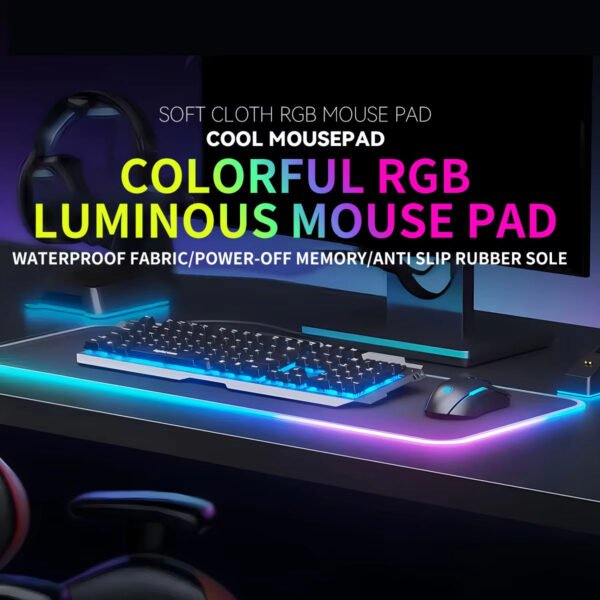 H348514b2246f4b4688059663b83de9c5p.jpg RGB LED Gaming Mouse Pad – Soft Non-Slip Rubber Mat with Dynamic Lighting for Keyboard & Computer Accessories