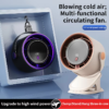 Durable 3-in-1 Clip/Table/Wall Mount Turbo Fan – 100 Speeds, 15m Air Throw, Rechargeable Battery for Home & Office
