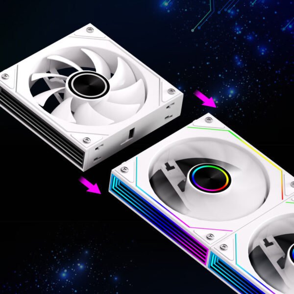 Hb6a1b264225a4447b77226c8c8887debt.jpg ZeroMaster 3-in-1 RGB PC Cooling Fan – ARGB Splicing Building Block for Gaming & Office Computer Cases