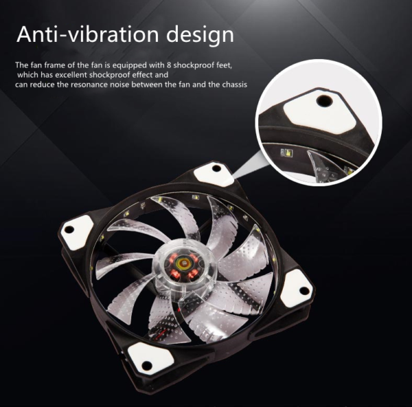 Factory Supply 120mm Hydraulic Bearing PC Case Fan – 15 LED Silent 12cm Cooling Fan for Computer Cases