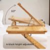 Modern Portable Bamboo Laptop Desk – Adjustable Height & Angle Foldable Tray with Storage Drawer, Tablet Slot & Metal Stand