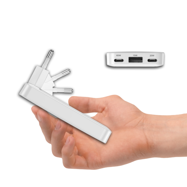 Hf5408e44e54c43abb3d47951ff8b0e58c.png 65W GaN Fast Charger with 2 USB-C Ports – Ultra-Thin Multifunctional Charger for Laptop, Tablet & Mobile Phone