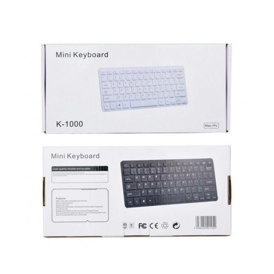 K1000 Ultra-Thin Slim Mini Keyboard – 78 Keys, Silent & Waterproof for Windows PCs