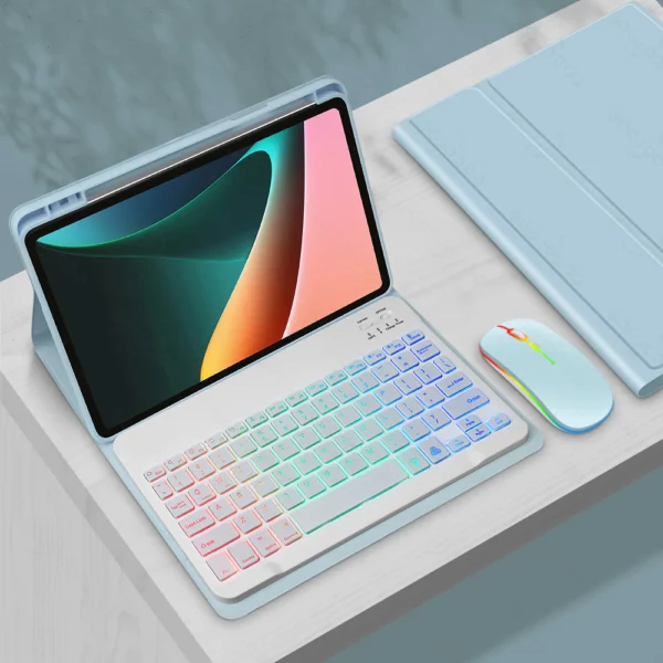 GOOJODOQ Universal Wireless Bluetooth Keyboard & Mouse with Backlight