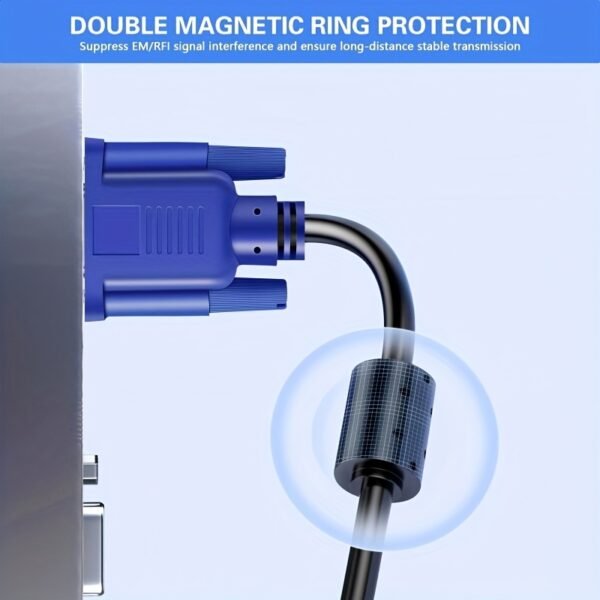 18d57b73-897a-45e2-b3f2-ca82a4bf78b2.jpg 1080P High-Resolution VGA Cable 3+5 Pin Durable Flat Display Cable for PC Monitor