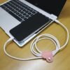 3-Pack PU Heart-Shaped Cable Organizer Buttons for Data Cables & Earphones