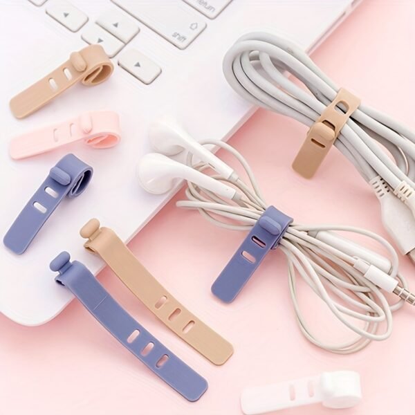 57b2a9cefac3844d4fddf17a295ba887.jpg Silicone Cable Tie Random Colour Reusable Wire Organizer Strap