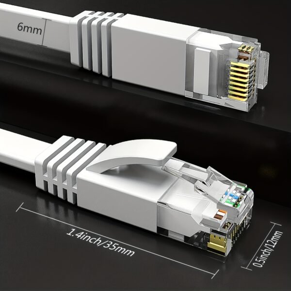 83f2063e-bc8e-415c-81f2-92fb2979982b.jpg Cat6 Flat Ethernet Cable Long High-Speed Internet Patch Cord with RJ45 Connectors