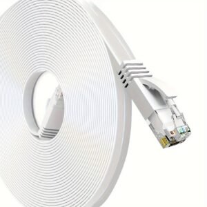 Cat6 Flat Ethernet Cable Long High-Speed Internet Patch Cord with RJ45 Connectors