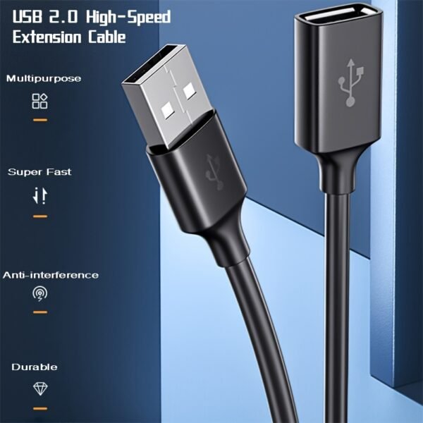 dc91b8ef83a87480ee7e862bd53a07e2.jpg USB 2.0 Extension Cable High-Speed USB Extender Cord for Smart TV PS4 Xbox One SSD