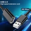 eead01e8ae1bdeda6eaa6c9a77dc3f24.jpg USB 2.0 Extension Cable High-Speed USB Extender Cord for Smart TV PS4 Xbox One SSD