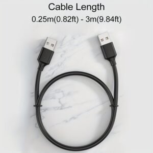 USB to USB A 2.0 Male to Male Cable Double End USB Cord for Hard Drive DVD Player Laptop